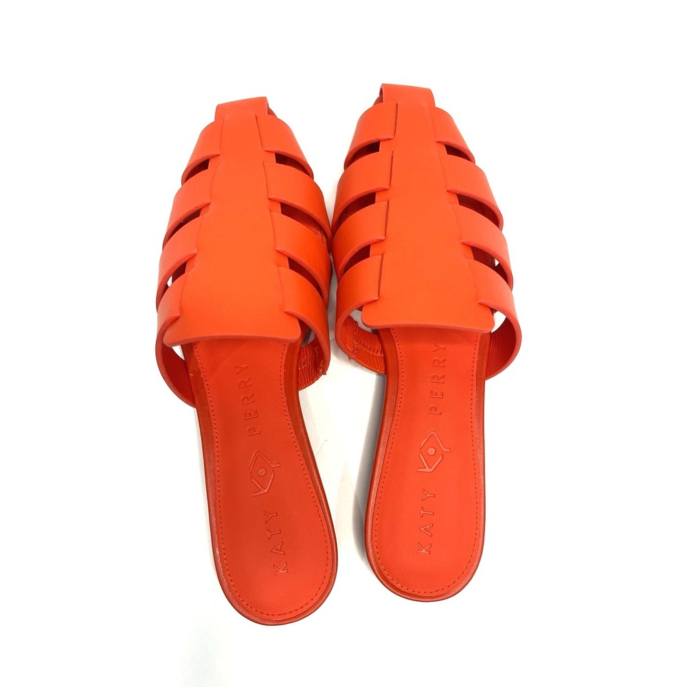 Katie Perry The Confidant Fisherman Mule Flame Orange Size 8.5 Flats Slip On - Picture 4 of 7